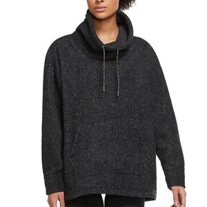 NIKE Women’s Thermal Fleece Cowl Cozy SZ XS Running Sweatshirt Heather Black